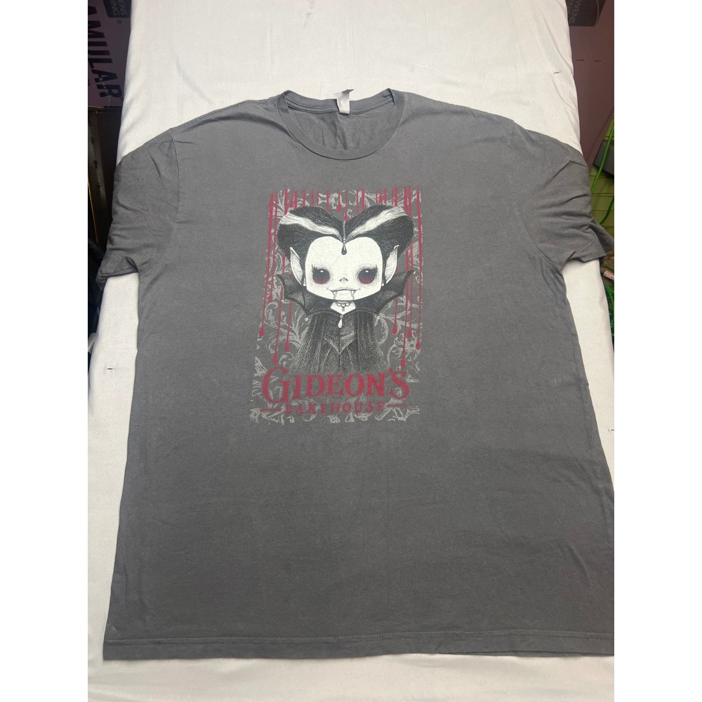 Gideons Bakehouse Vampire Graphic T-Shirt Mens XXL Gray Next Level Cotton Tee